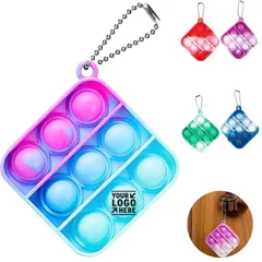 Rainbow Square Sensory Fidget Keychain