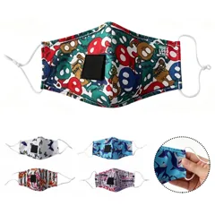 Reusable Printed Face Mask with Drink Opening