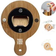 Artisanal Wooden Beverage Opener with Coaster